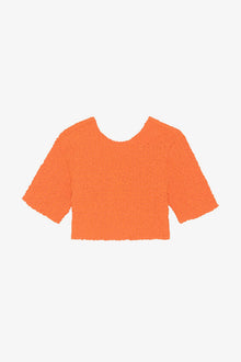 Cotton Poplin Cropped Smock Top | Vibrant Orange