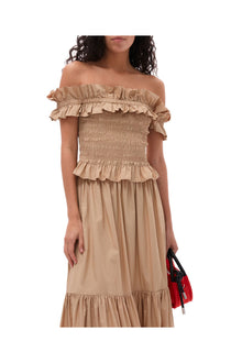 Cotton Poplin Maxi Flounce Skirt | Curds and Whey