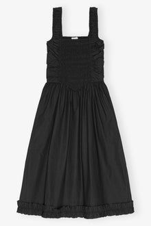 Cotton Poplin Midi Dress | Black (V2)