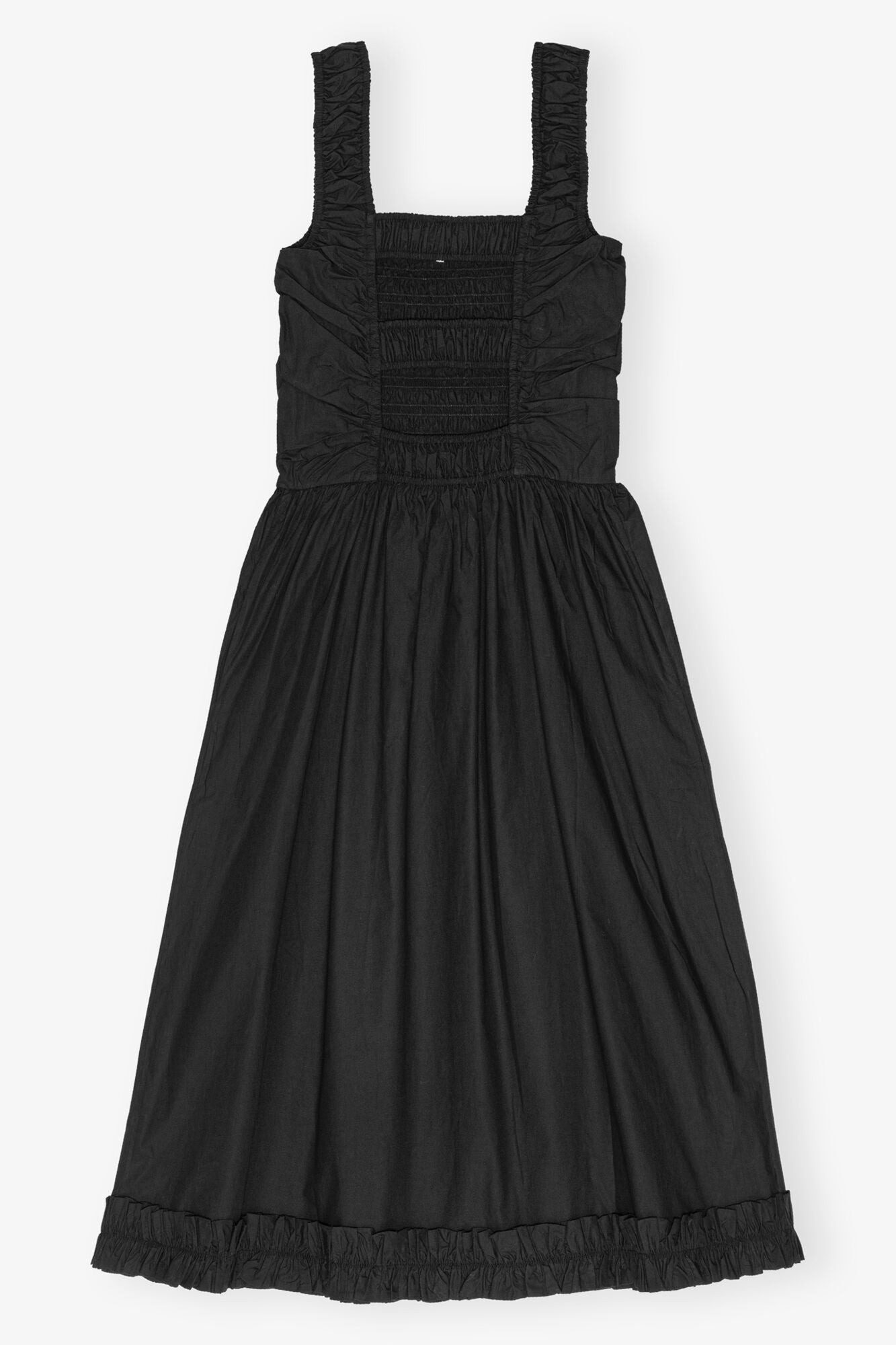 Cotton Poplin Midi Dress | Black (V2)