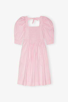 Cotton Poplin Open Neck Smock Dress | Chalk Pink