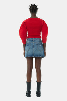 Cotton Poplin Smock Blouse | Racing Red