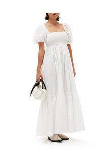 Cotton Poplin Smock Maxi Dress | Bright White