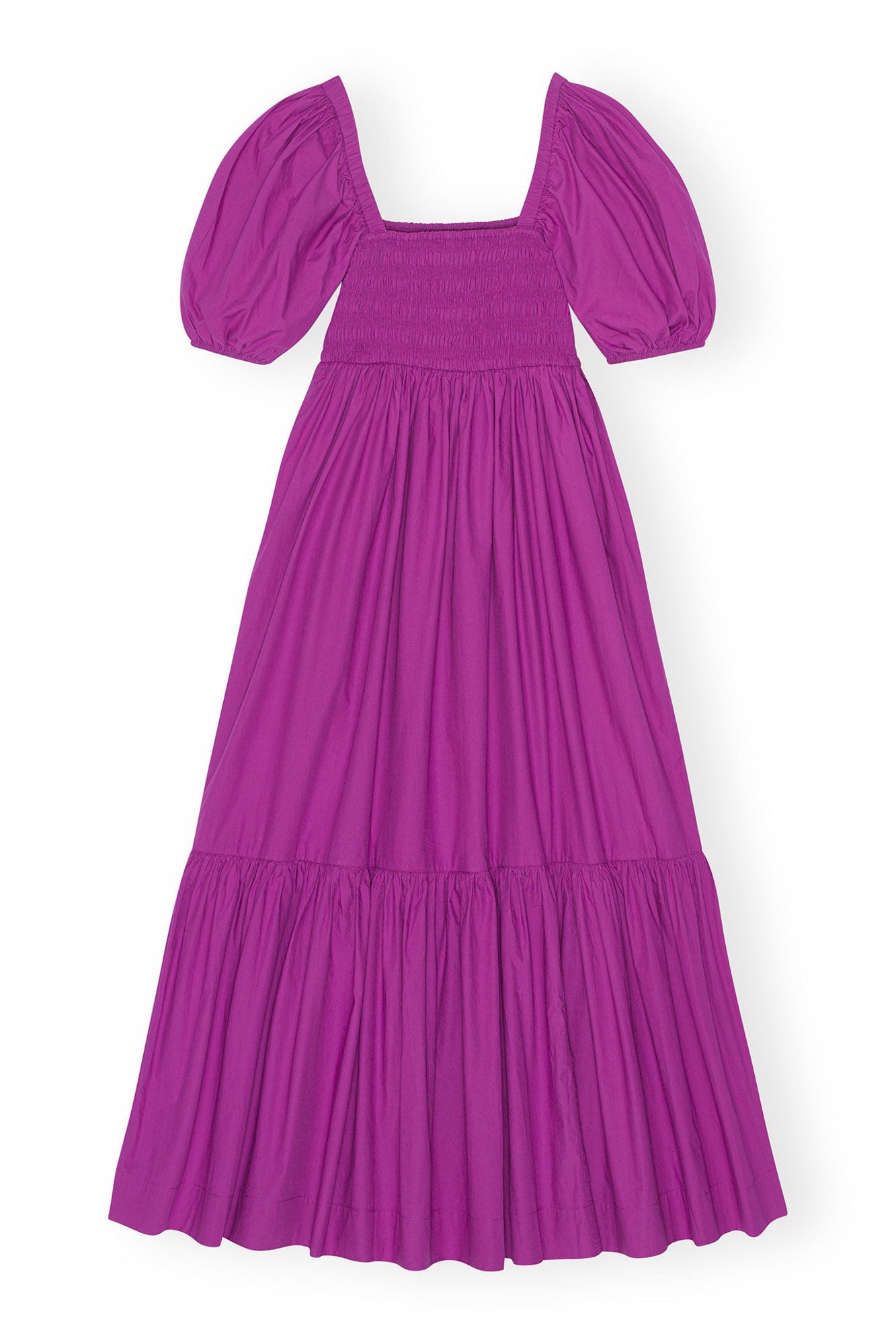Cotton Poplin Smock Maxi Dress | Purple Wine