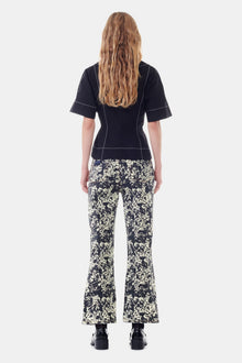 Cotton Poplin Wrap Blouse | Black