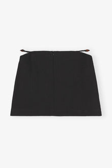Cotton Suiting Mini Skirt | Black