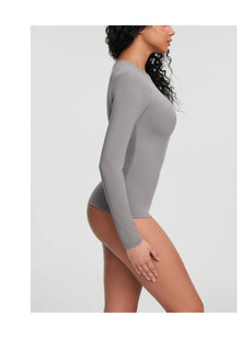 Crew Neck Long Sleeve Top | Cool Gray