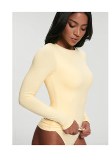 Crew Neck Long Sleeve Top | Lemon Meringue
