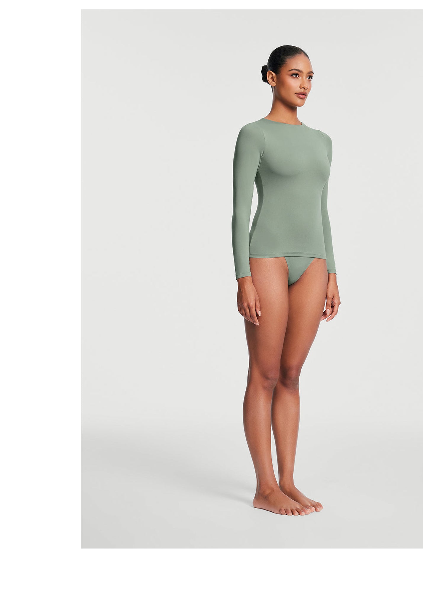Crew Neck Long Sleeve Top | Sage Green
