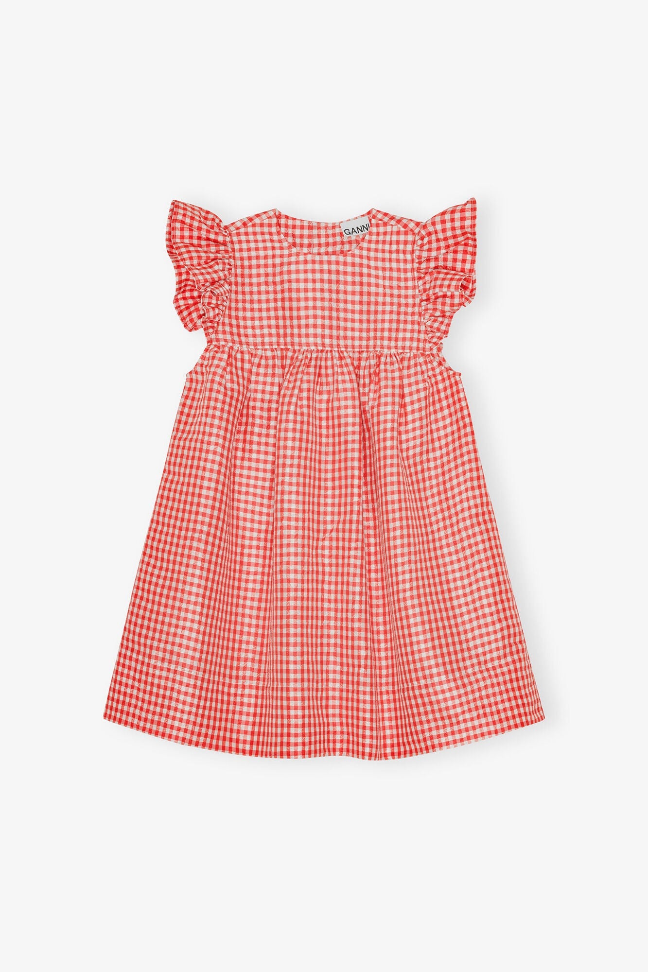 Crinkled Check Taffeta Dress | Red Alert