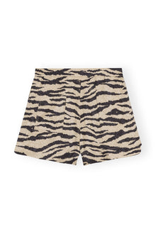 Crinkled Satin Shorts | Pale Khaki