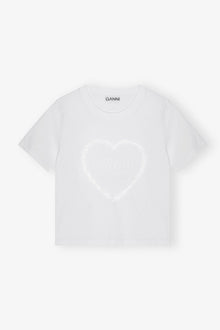 Cropped Heart T Shirt | Bright White