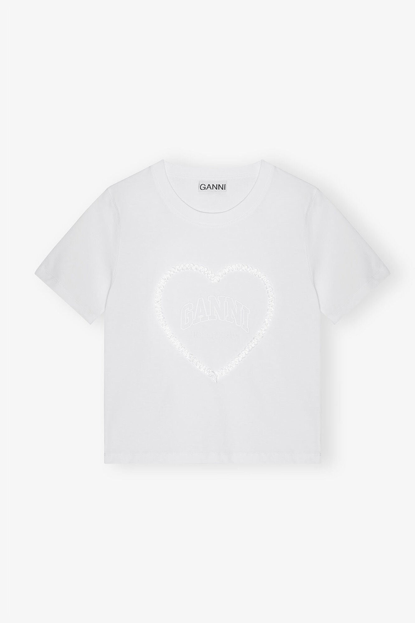 Cropped Heart T Shirt | Bright White