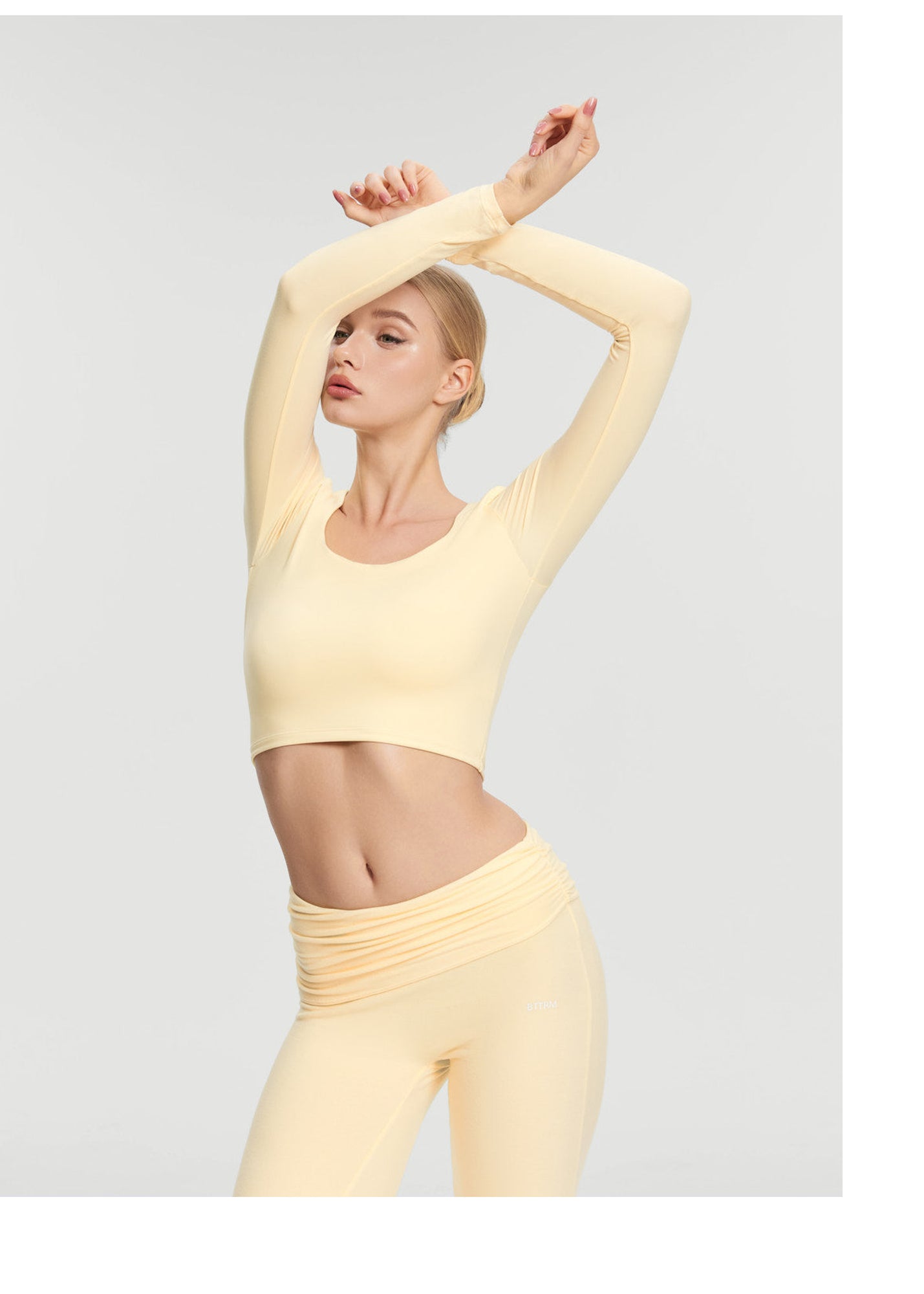 Cropped Round Neck Top | Lemon Meringue
