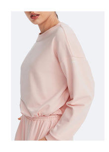 Cropped Sweatshirt with Drawstring | Marshmallow Pink