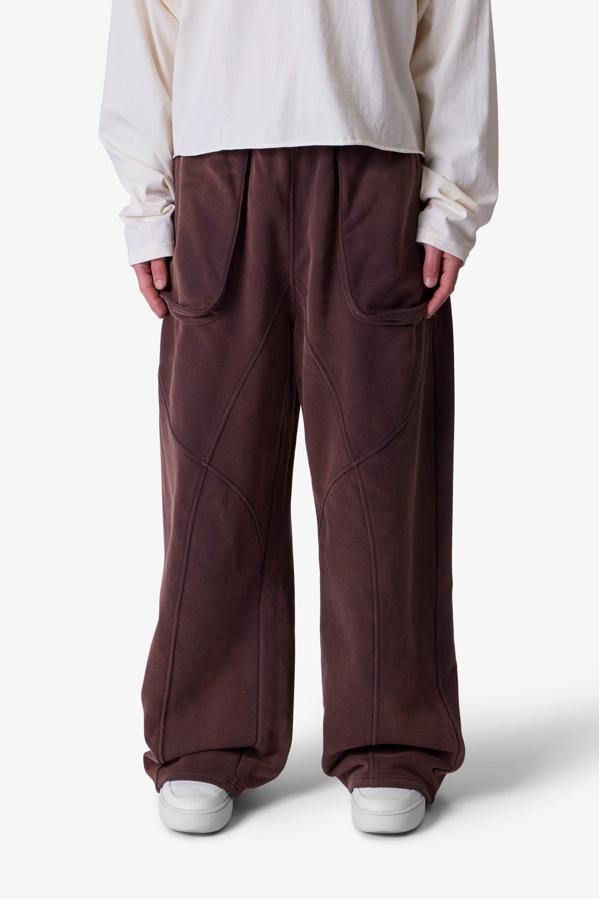 Cross Seamed Sweatpants | Washed Brown