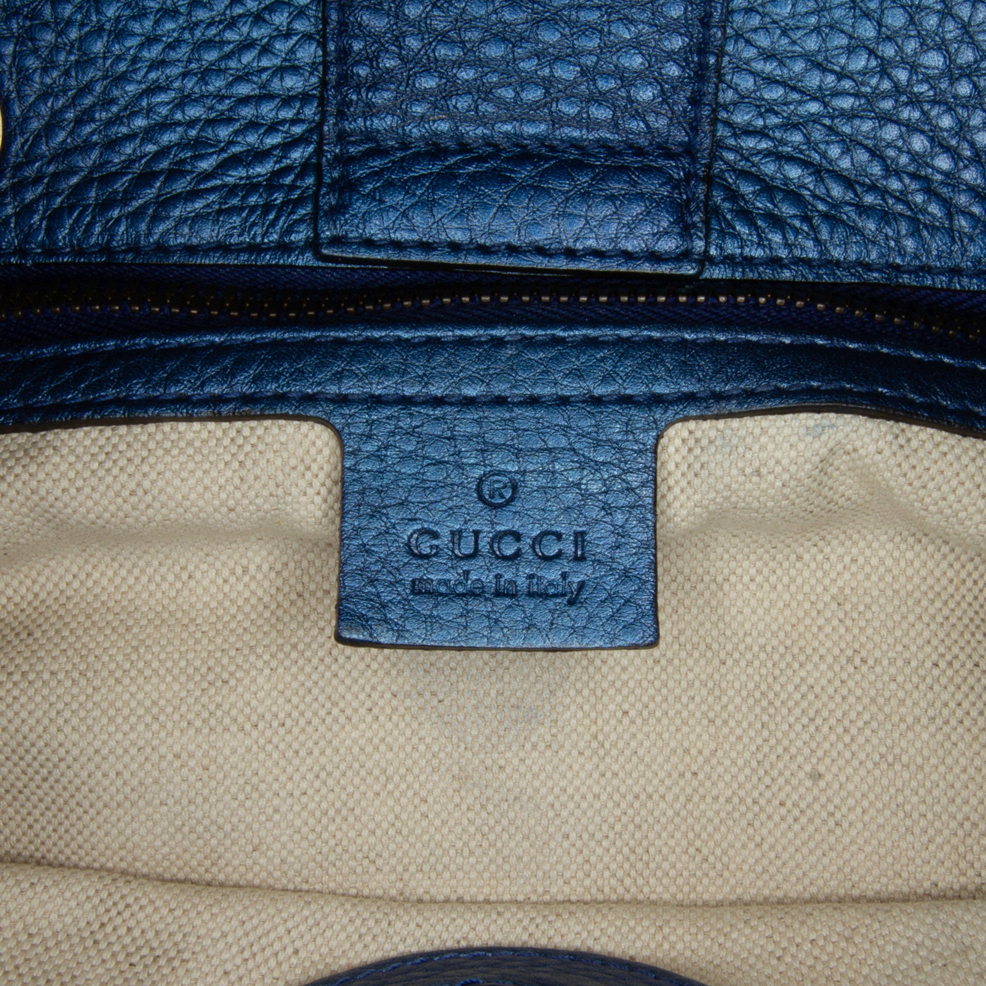 Gucci | Pre-Owned Medium Calfskin Bamboo Shopper Satchel | Blue/Light Blue