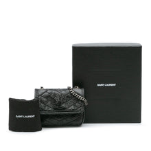Saint Laurent | Pre-Owned Micro Crinkled Leather Niki Airpods Case with Chain | Black