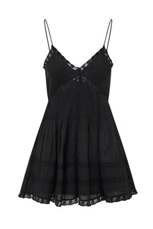 Docila Heritage Cotton Mini Dress | Black