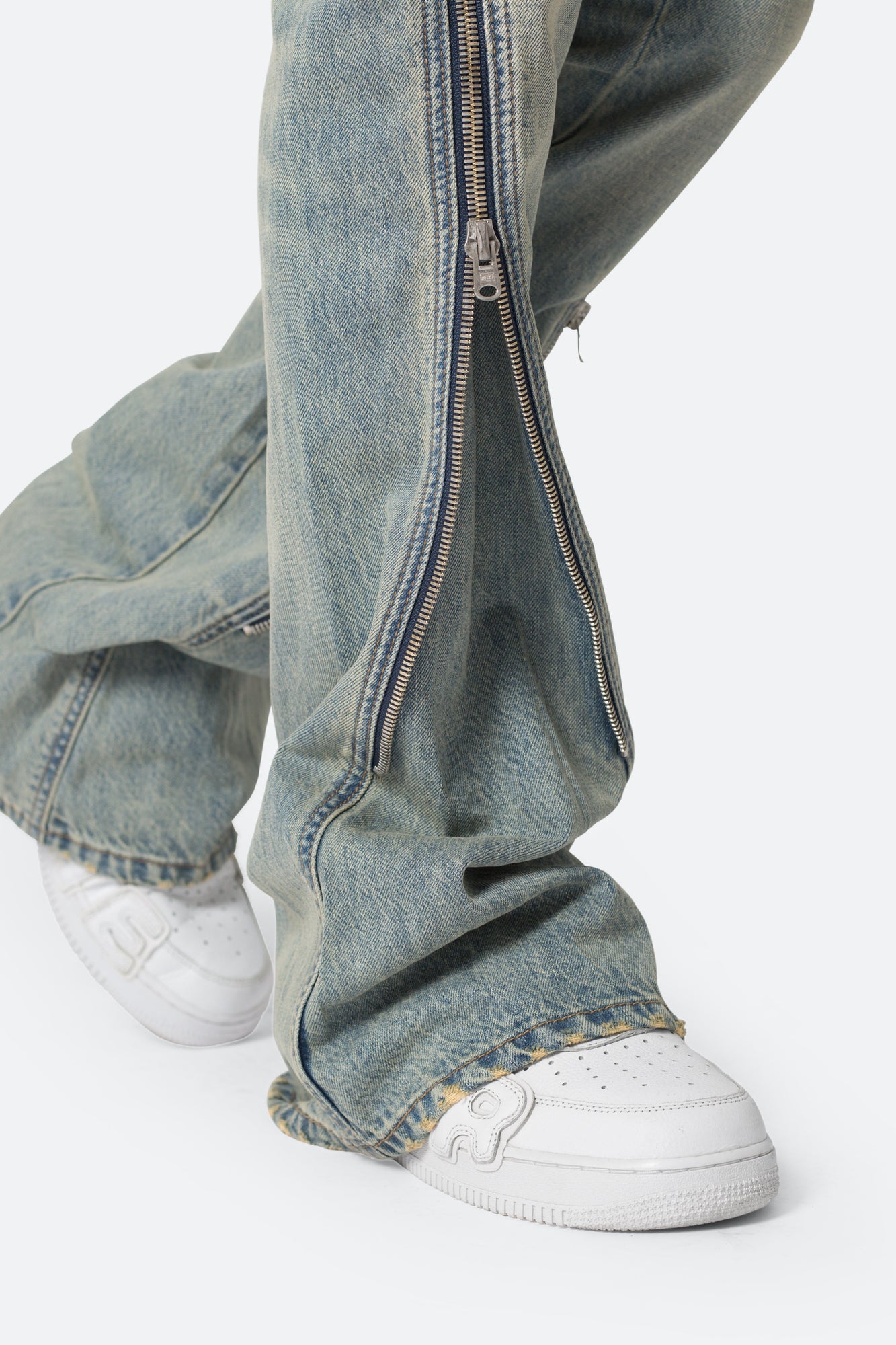 D519 Zipper Flare Denim | Vintage Blue