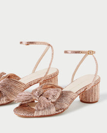 Dahlia Pleated Bow Heel | Dune