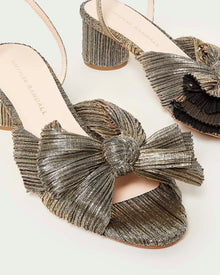 Dahlia Pleated Bow Heel | Dark Gold
