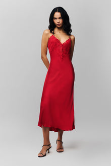 Womens | Nova Slip Midi Dress | Red Love