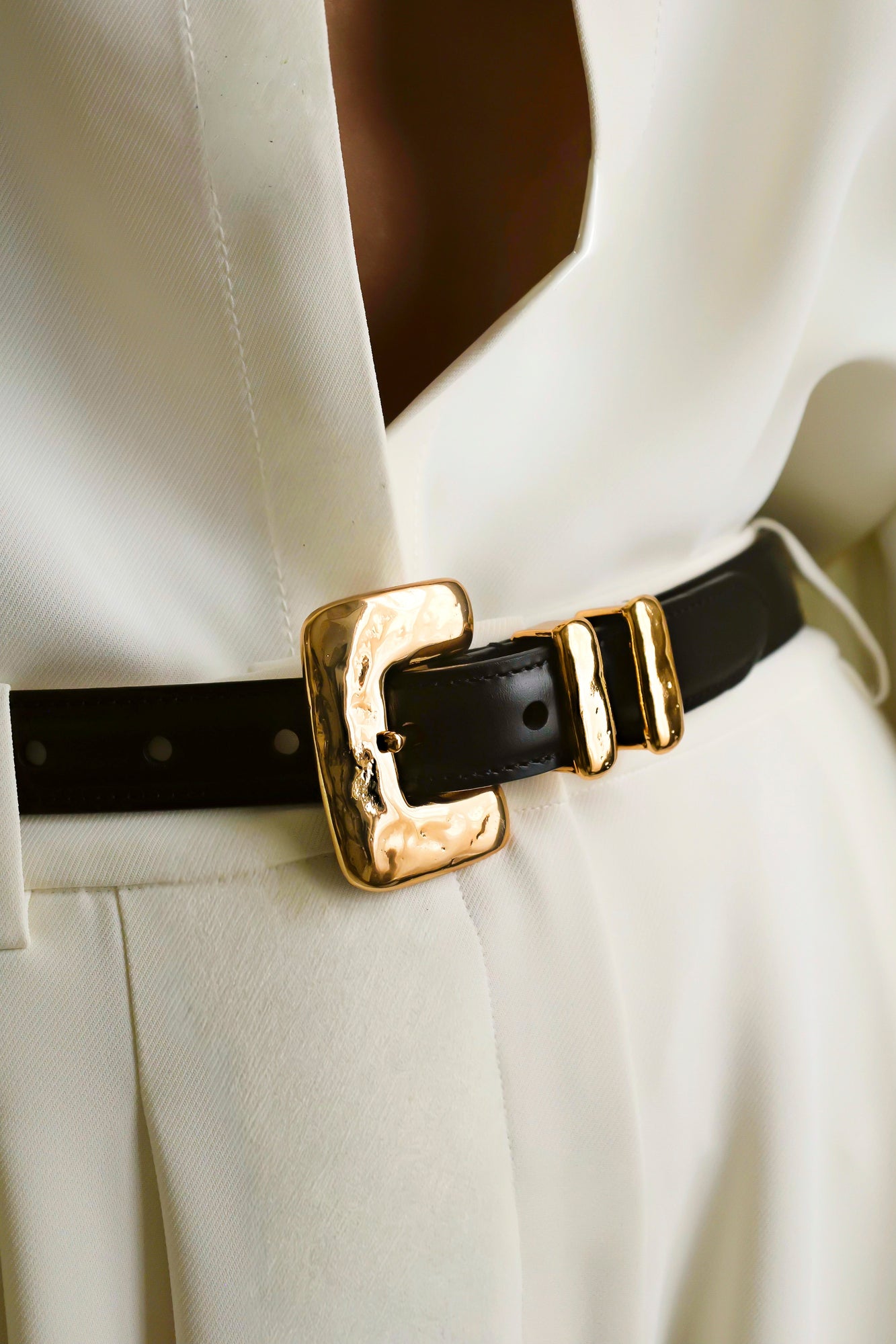 Tetra Belt | Black & 24K Gold