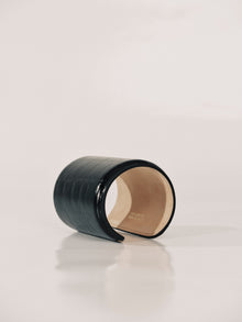 Tall Black Croco Cuff | Black Croco