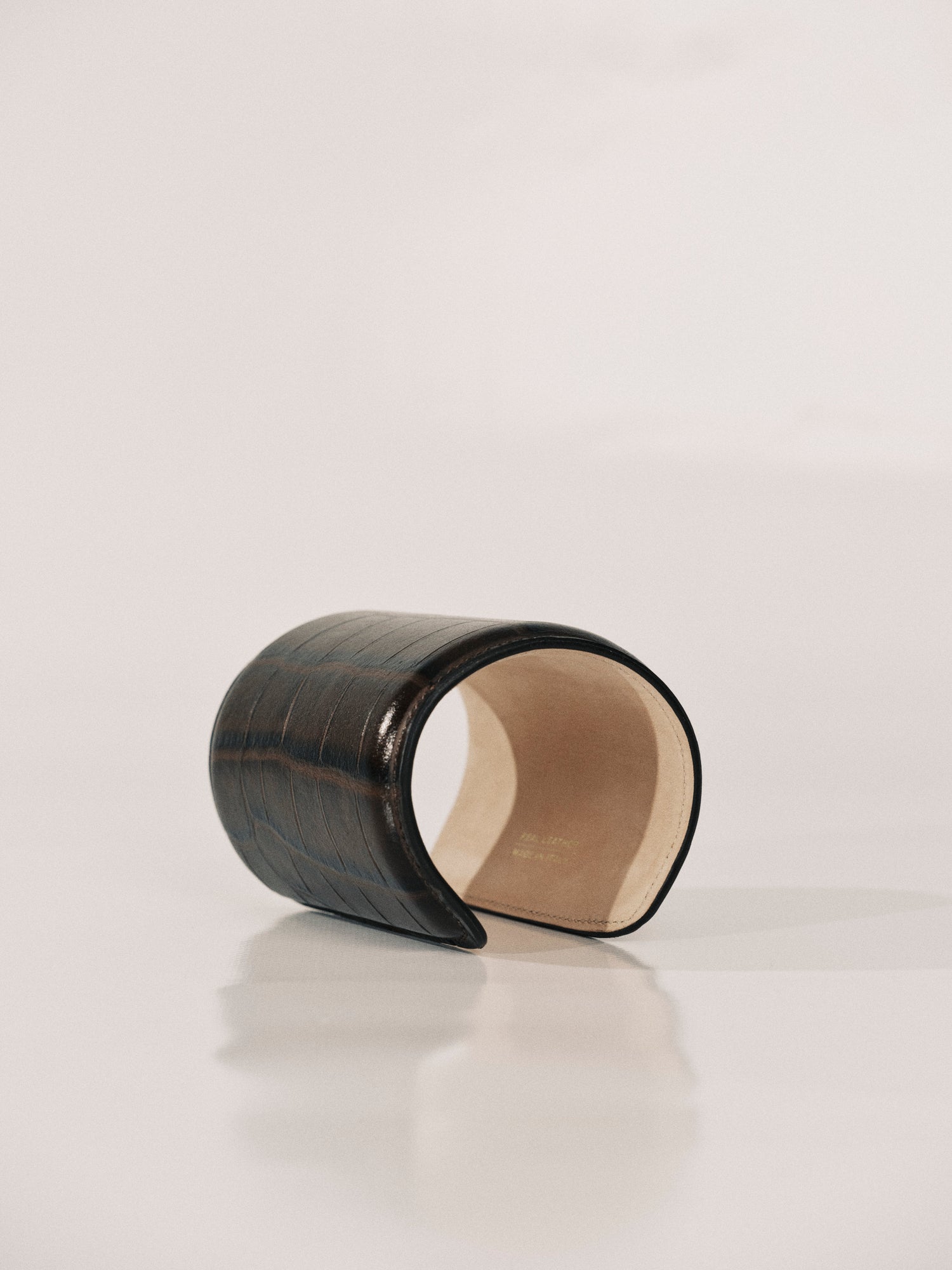 Tall Chocolate Croco Cuff | Chocolate Croco