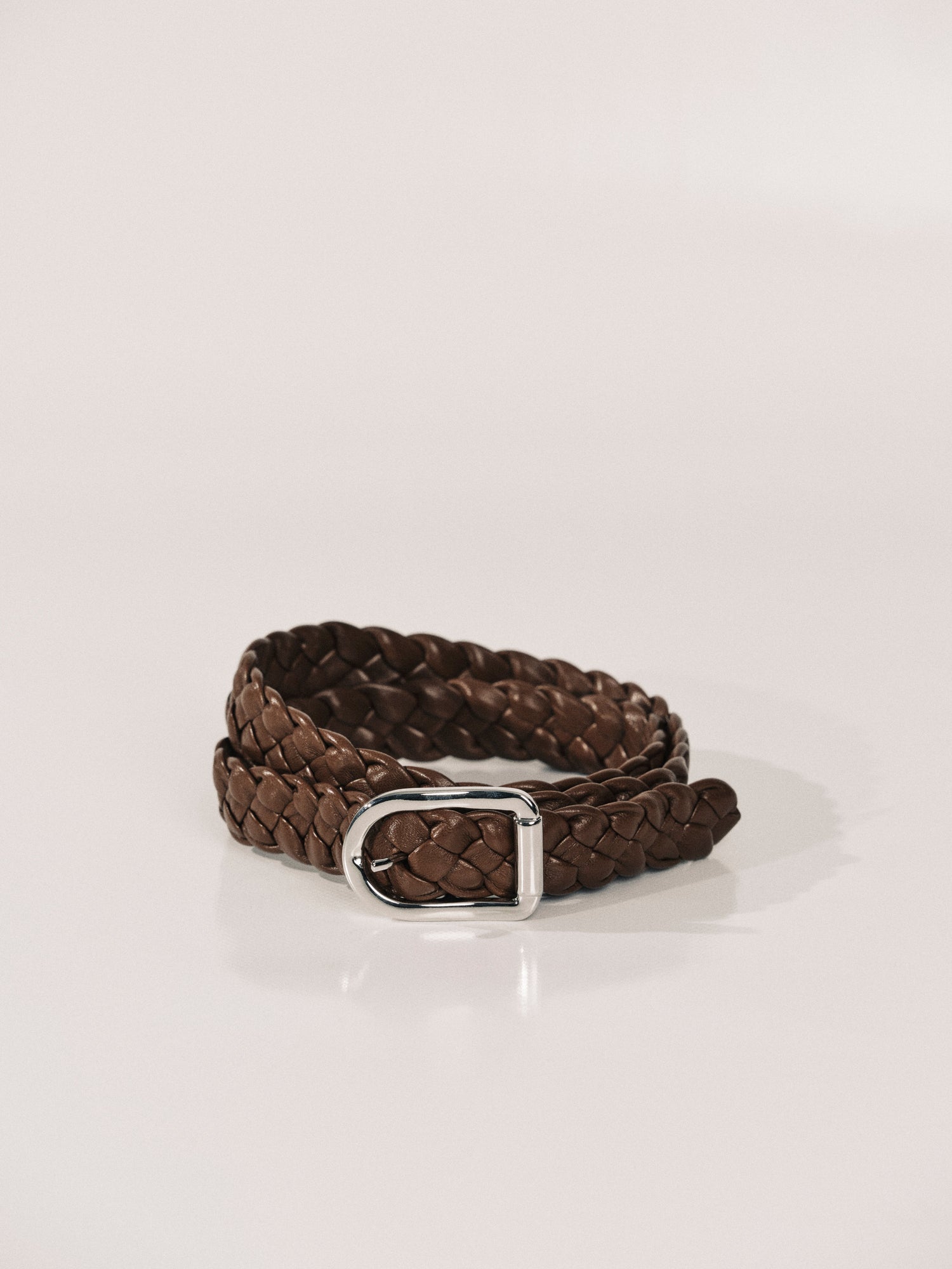 Mija Braided Belt | Mahogany & Silver