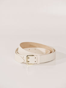 Mini Hutch X-Long Belt | Ivory & 24K Gold