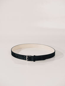 Mini Hutch Calf Hair Belt | Black & Silver