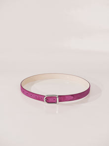 Mija Suede Belt | Magenta & Silver