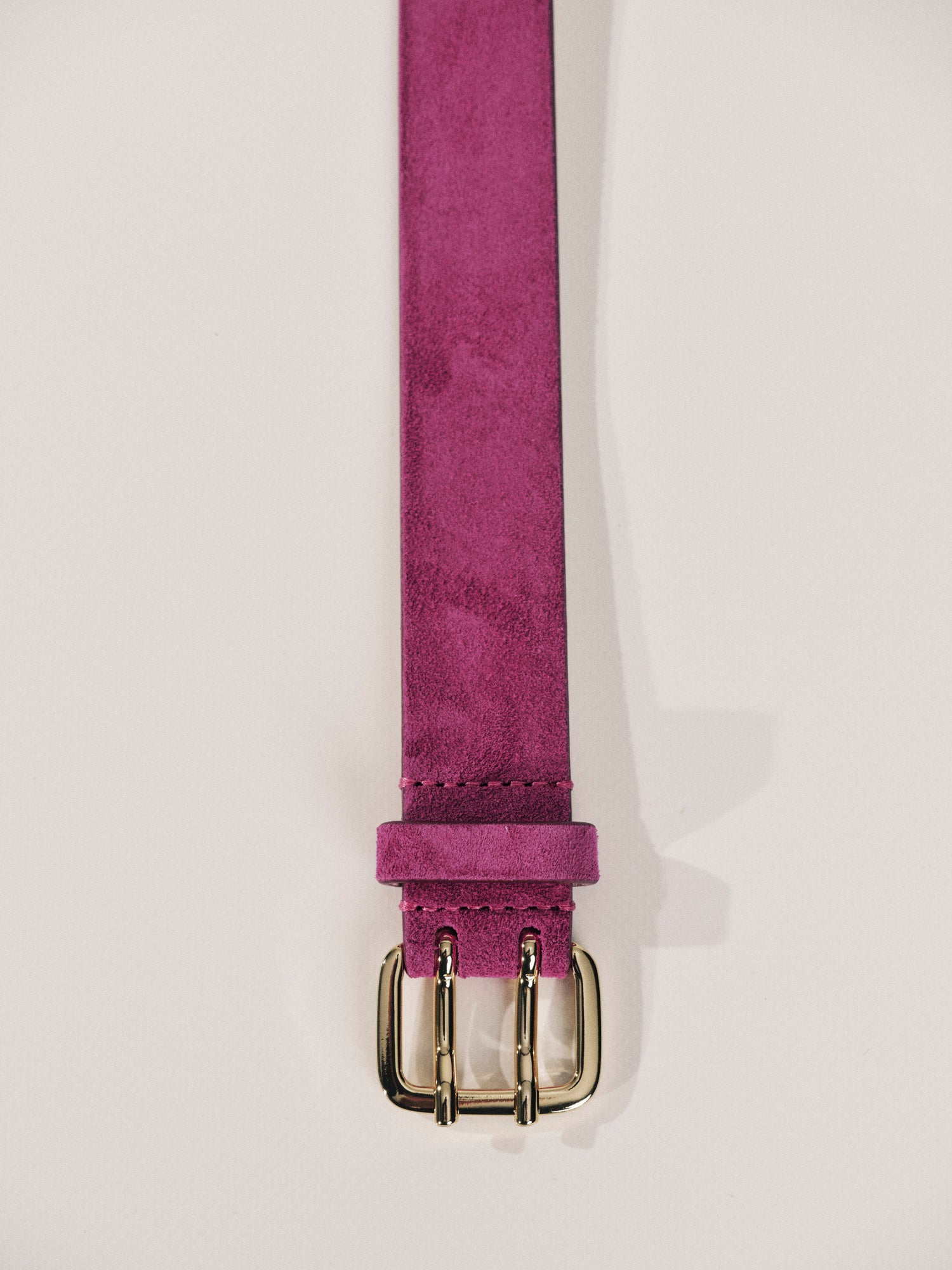 Mini Hutch Suede Belt | Magenta & 24K Gold