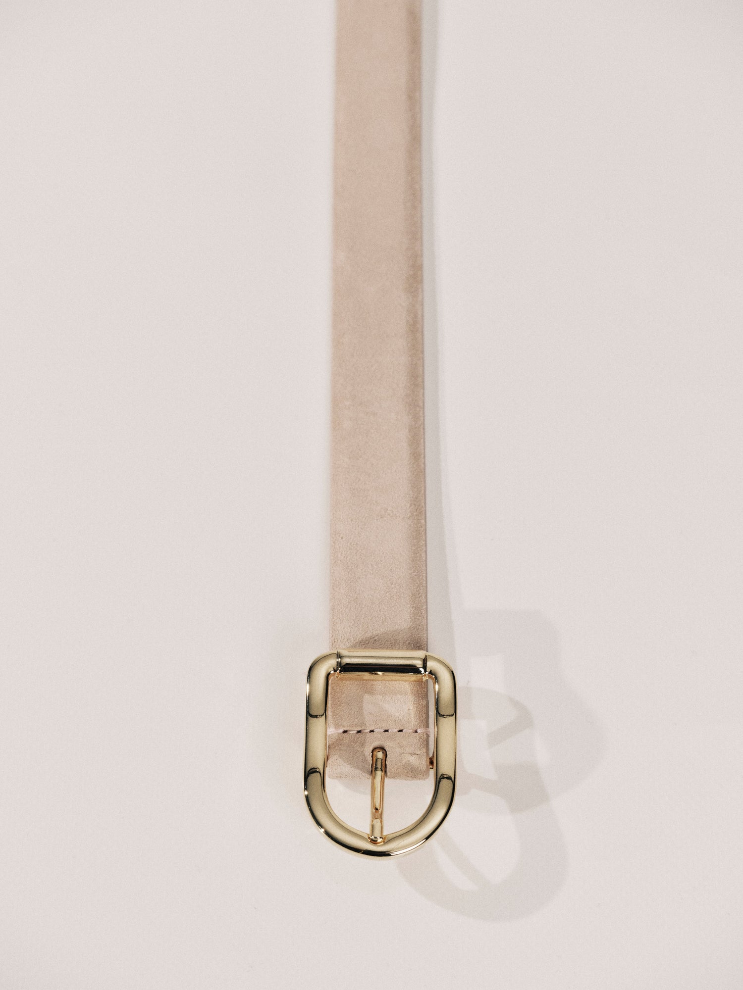 Mija Suede Belt | Blush & 24K Gold
