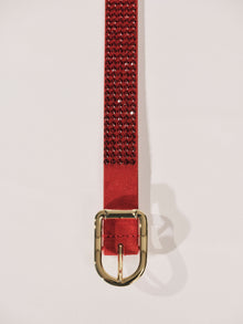 Mija Hot Fix Belt | Poppy Red & 24K Gold
