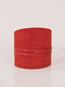 Undone Corset Belt | Poppy Red Suede