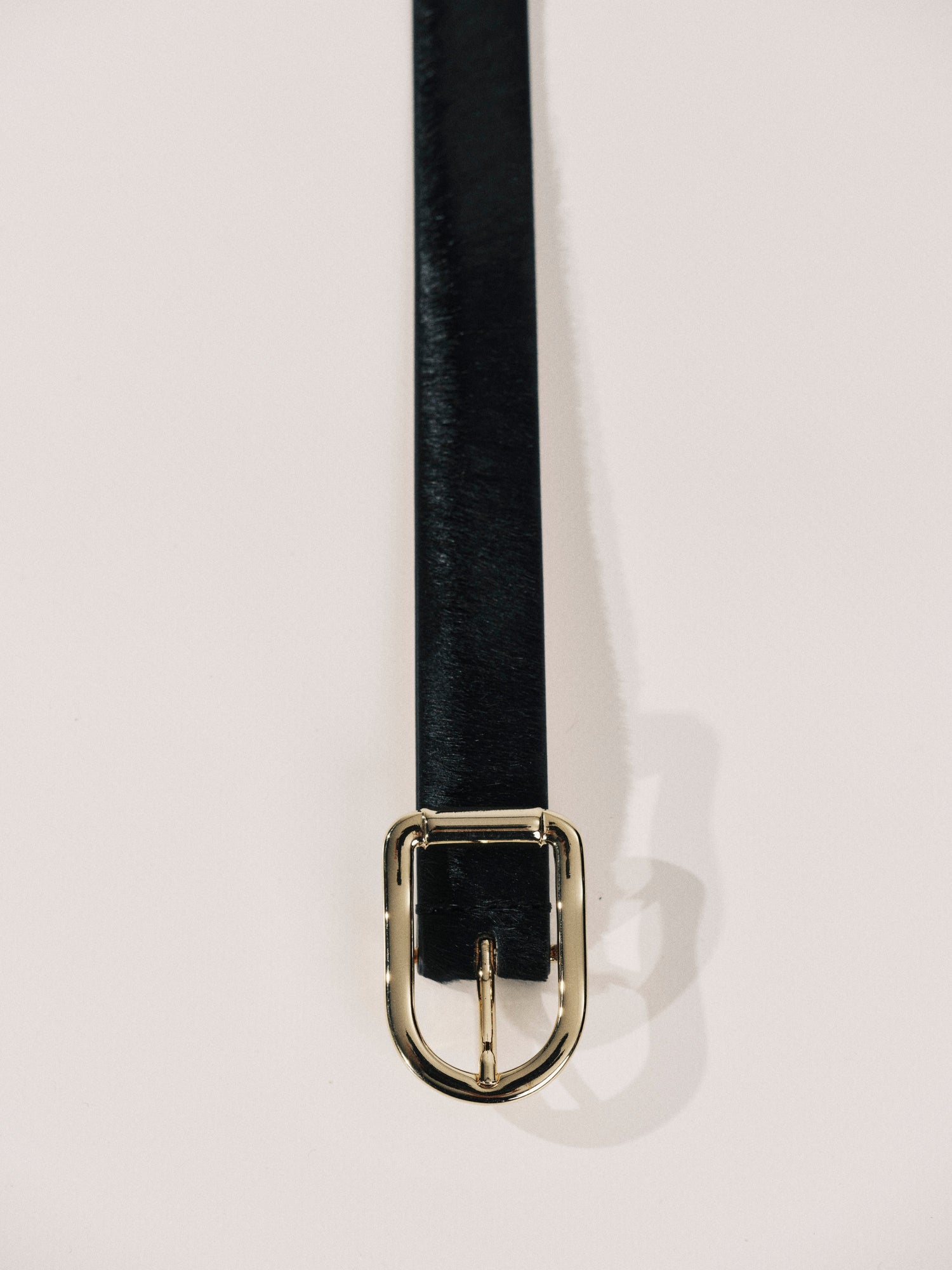 Mija Calf Hair Belt | Black & 24K Gold