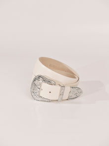 Western Etched Belt | Black & Silver