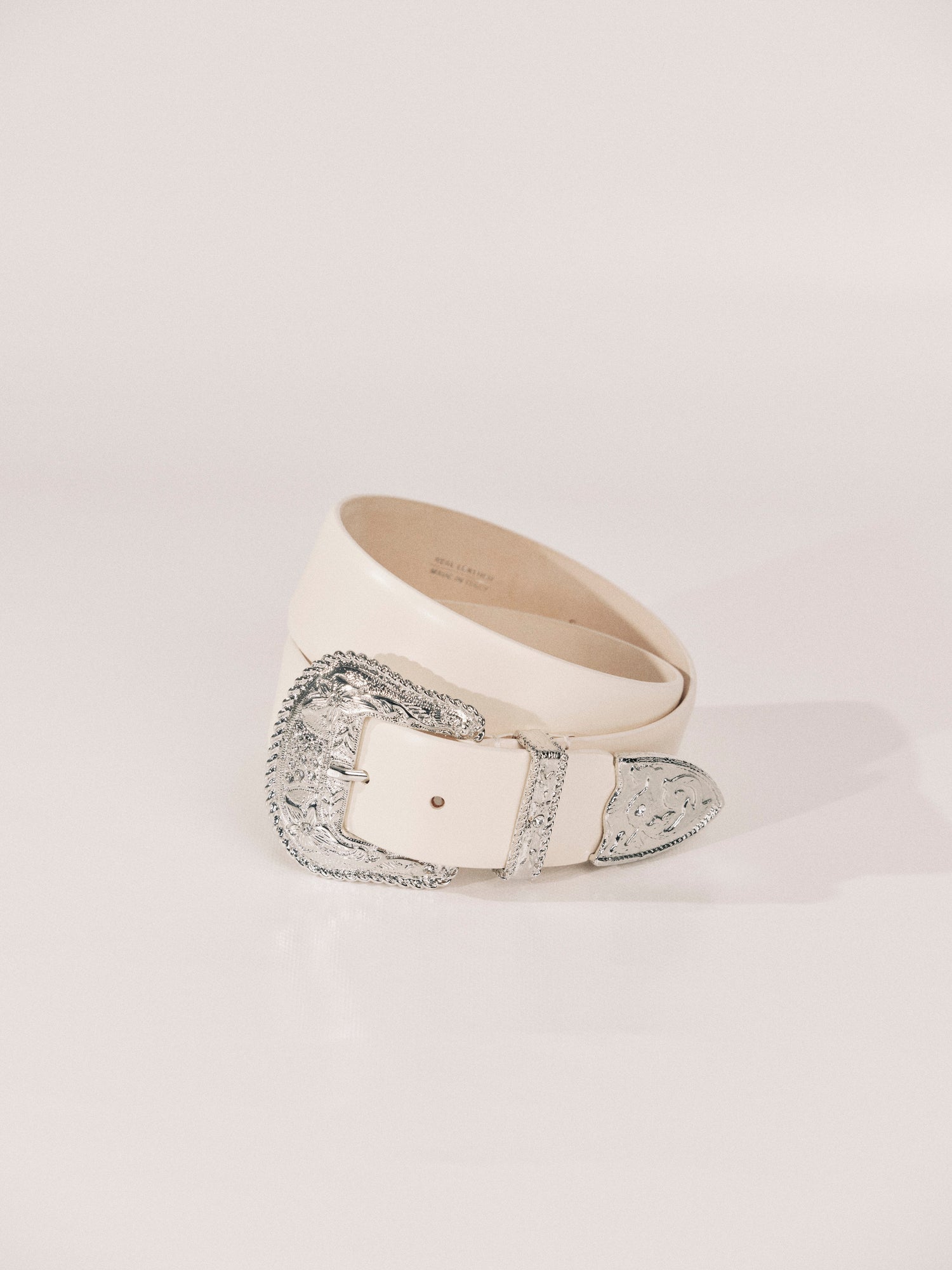 Western Etched Belt | Black & Silver