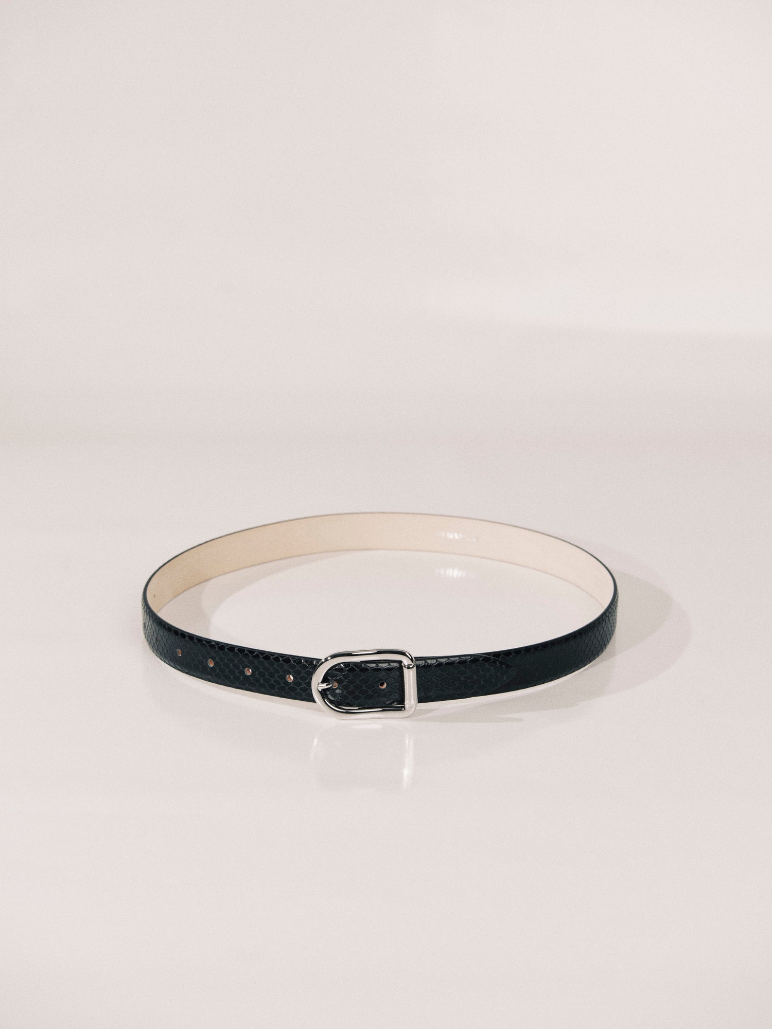 Mija Belt | Black Reptile & Silver