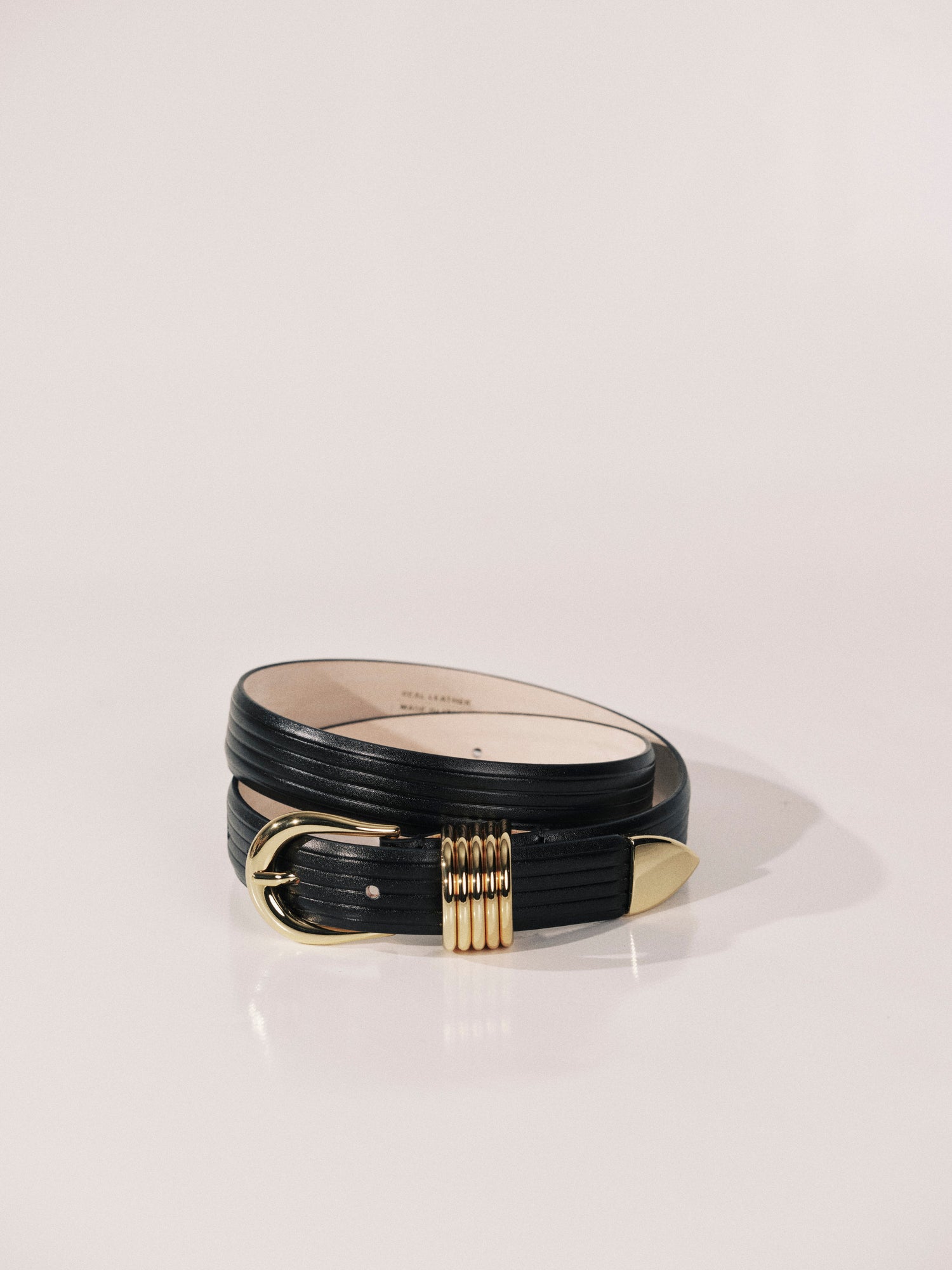 Hollyhock Corduroy Leather Black Gold | Black Corduroy Leather & 24K Gold