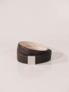 Brandt Leather Belt | Brown Pebble & Silver