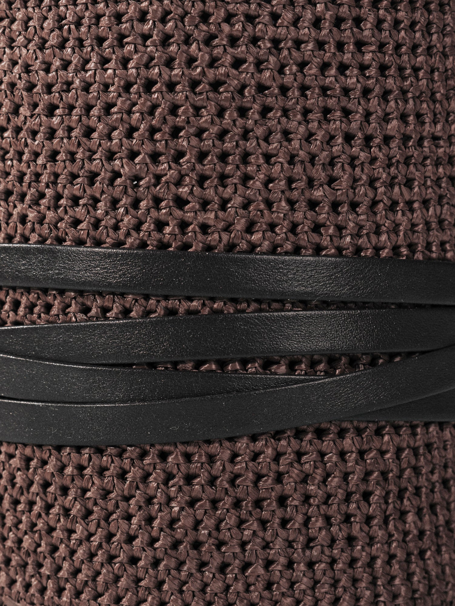 Undone Corset Belt | Chocolate Raffia & Chocolate Leather