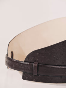Bodice Corset Short Belt | Plum Ostrich & Silver