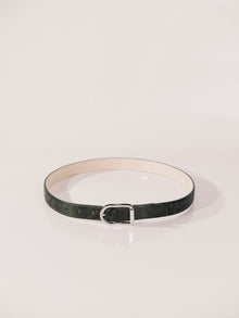 Mija Belt | Green Python & Silver
