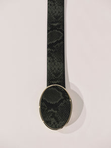 Flint Belt | Green Python & Pale Gold