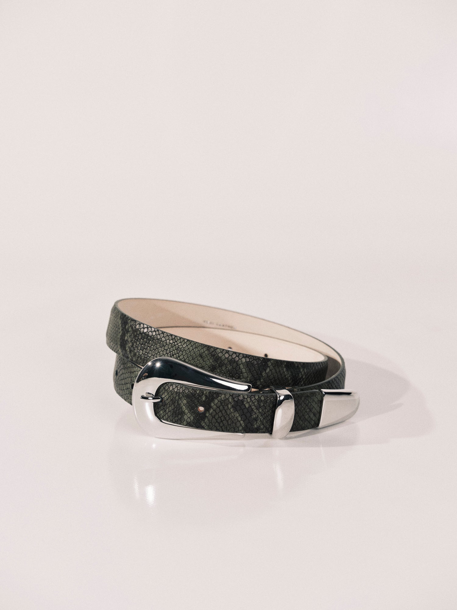 Colette Belt | Green Python & Silver