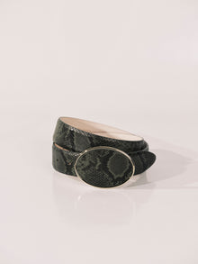 Flint Belt | Green Python & Pale Gold